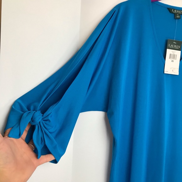 LaurenRalphLauren Cyan Stretch Jersey Dolman Dress - Picture 4 of 11